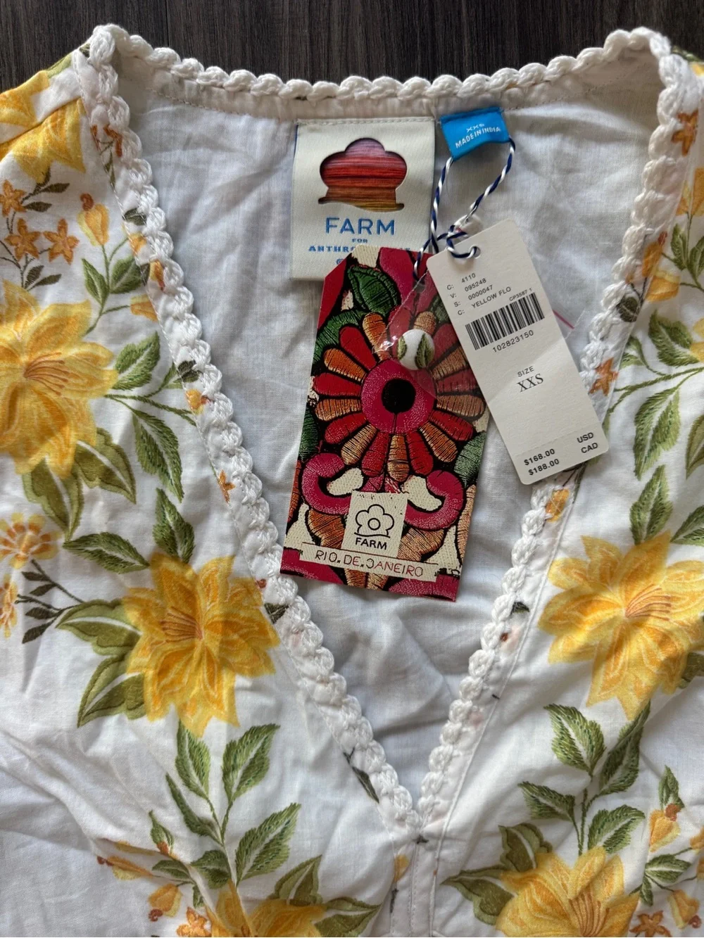 NWT FARM Rio Anthropologie Puff Sleeve Blouse